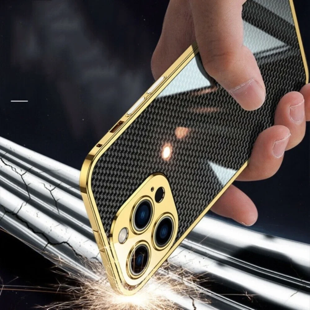 iPhone 13 Pro Max Metal Carbon Fiber Case